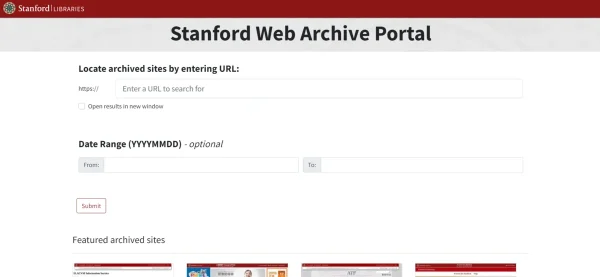 Stanford Web Archive Portal