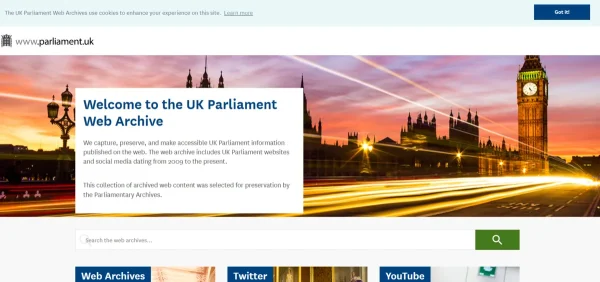 UK Parliament Web Archive