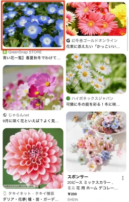 自分が探したかったものと同じ、もしくは近い画像をタップ