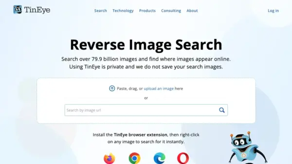 TinEyeのスクリーンショット