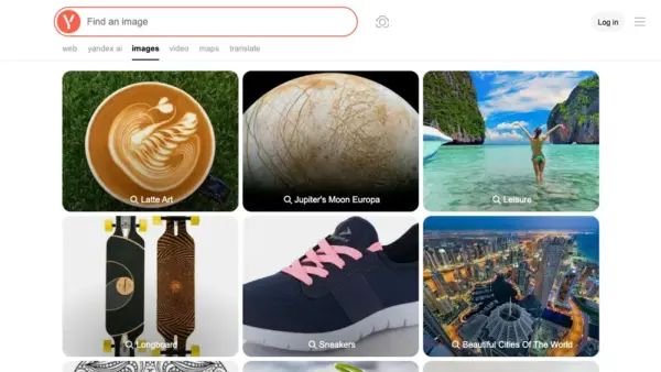 Yandex Imagesのスクリーンショット