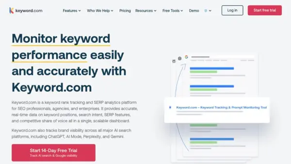 keyword.comのスクリーンショット