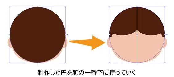 イラレでこどもの後ろ髪を制作する