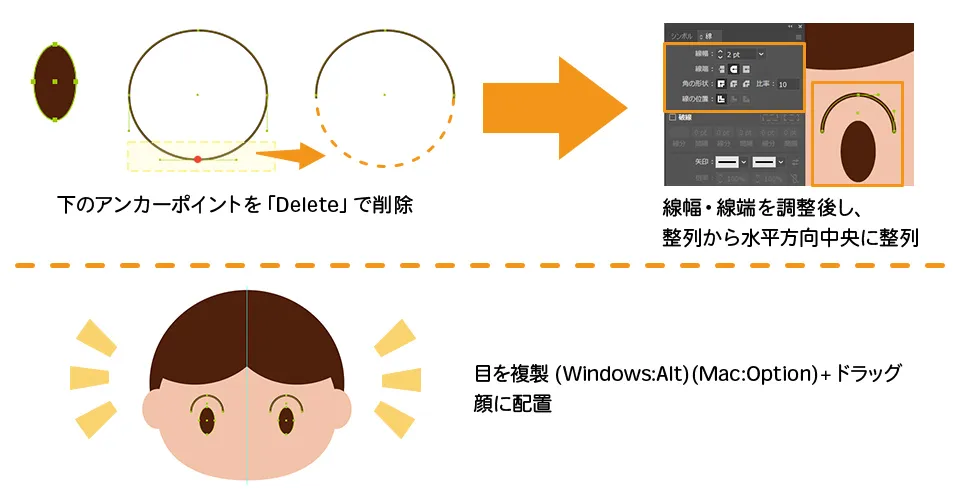イラレでこどもの目を制作する