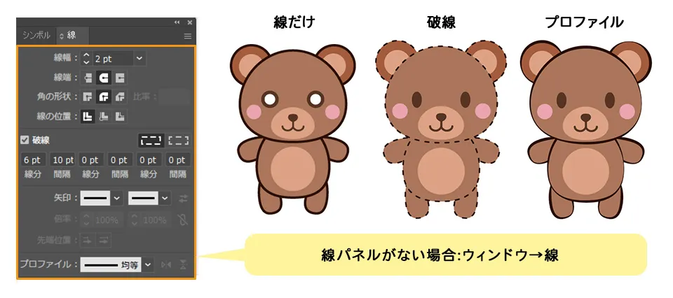 イラレでイラストに線を付ける