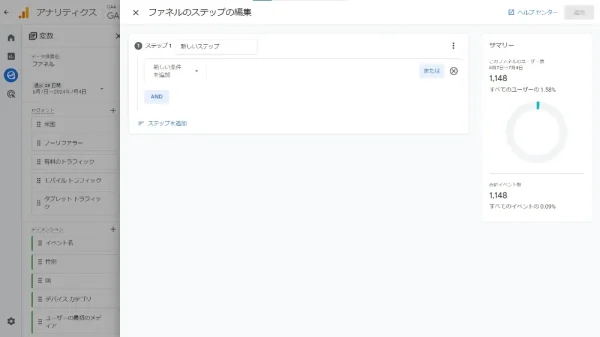 ユーザーの段階ごとに目標到達度を確認する手順