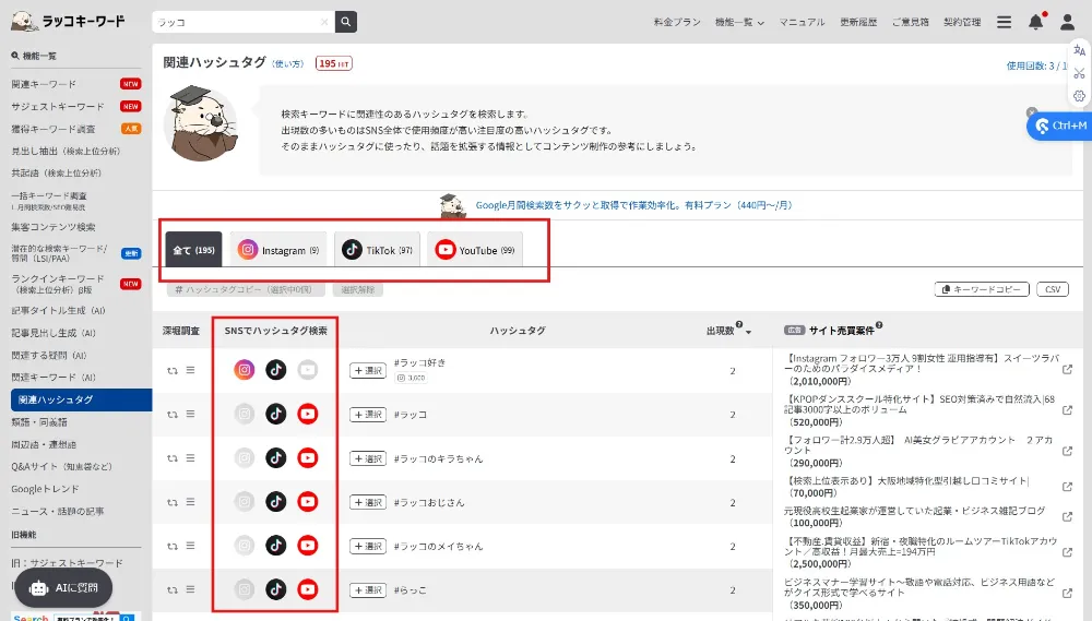 関連ハッシュタグ 調査キーワード「ラッコ」